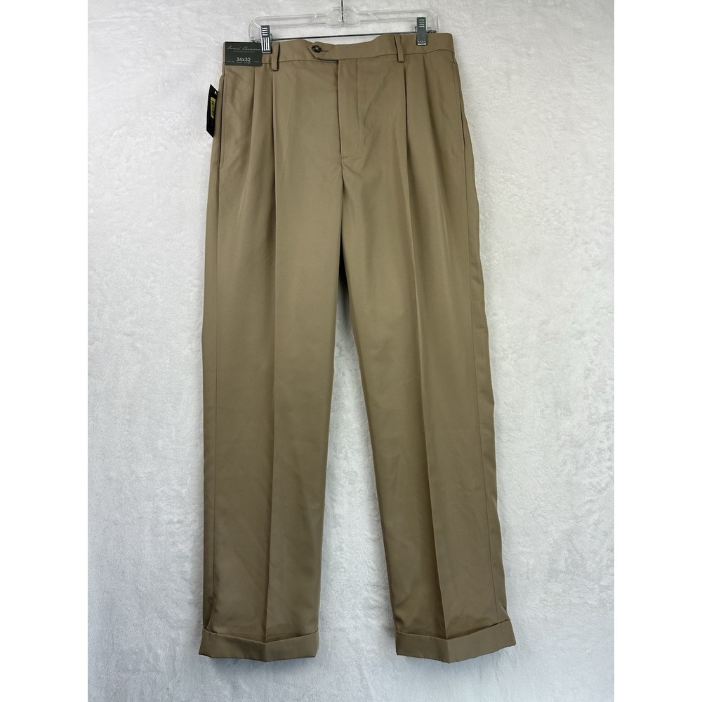 Daniel Cremieux Signature Collection Men's 34 x 30 Dress Pants Pleated NWT Khaki